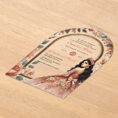 Akrylquinceañera Einladung - Rose Dusty (Ablage )