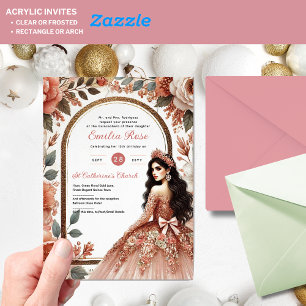 Akrylquinceañera Einladung - Rose Dusty
