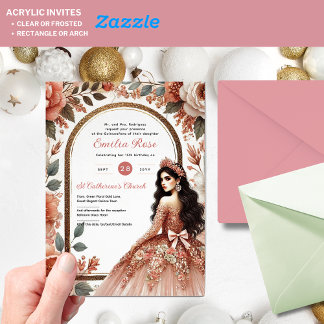 Akrylquinceañera Einladung - Rose Dusty