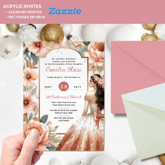 Akrylquinceañera Einladung - Rose Dusty