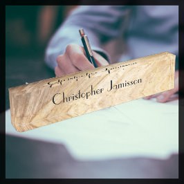 Akrylschreibplatte, Imitate aus hellem braunem Ste Namensplakette