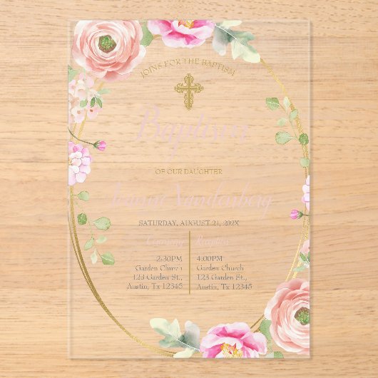 Akryltaufe Acryleinladungen (Vorderseite)