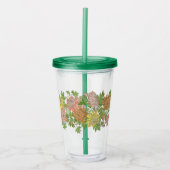 Akryltumbler mit Blumenrand Acryltrinkbecher (Vorderseite)