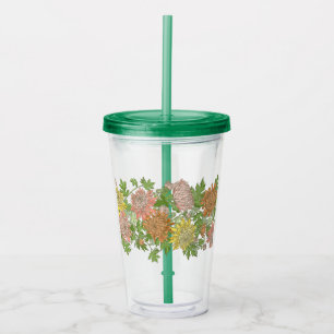 Akryltumbler mit Blumenrand Acryltrinkbecher