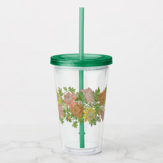 Akryltumbler mit Blumenrand Acryltrinkbecher