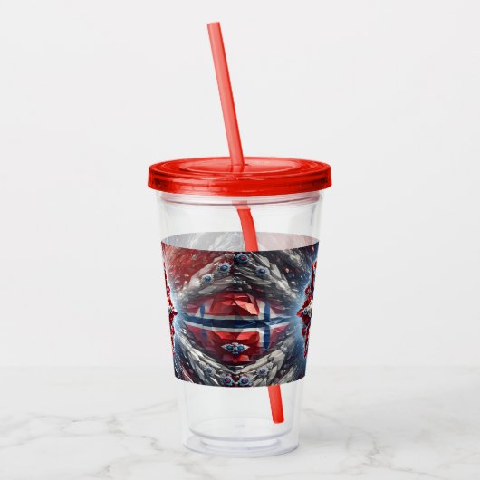 Akryltumbler mit norwegischer Farbgestaltung Acryltrinkbecher (Links)