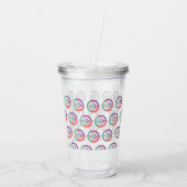 Akryltumbler mit Stroh Acryltrinkbecher (Rückseite)