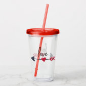 Akryltumbler mit weißem Straw Valentinstag Acryltrinkbecher (Rückseite)