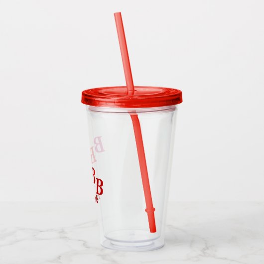 Akryltumbler - Schattige Initialen, Name in Reds Acryltrinkbecher (Links)