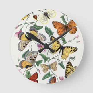 Akryluhren Butterfly Vintag Illustration Runde Wanduhr