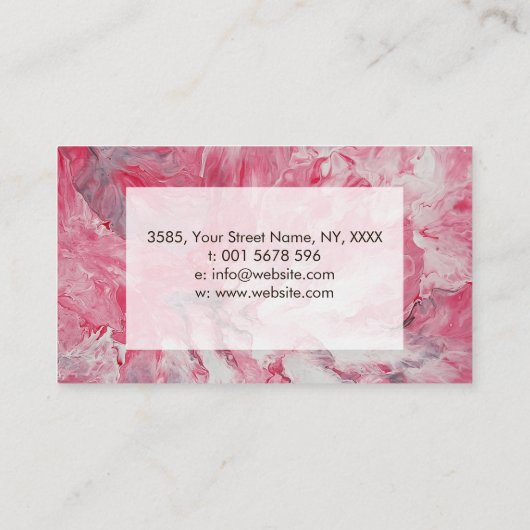 Akrylus abstrakt Blush Flow Petalen Visitenkarte (Rückseite)