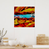 Akrylus Abstrakte Heißkalt- und Kaltelemente Poster (Küche)
