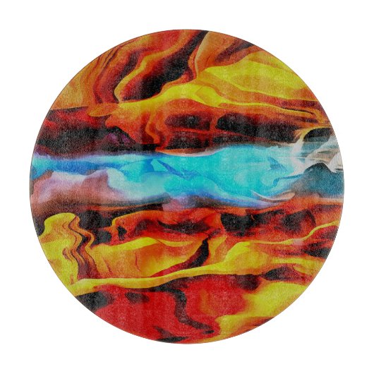 Akrylus Abstrakte Heißkalt- und Kaltelemente Schneidebrett (Vorderseite)