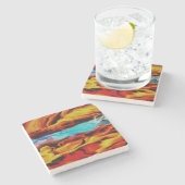 Akrylus Abstrakte Heißkalt- und Kaltelemente Steinuntersetzer (Seitenansicht)