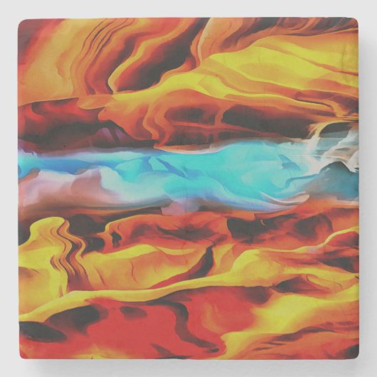 Akrylus Abstrakte Heißkalt- und Kaltelemente Steinuntersetzer (Vorderseite)