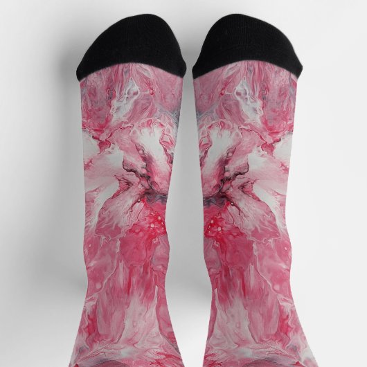 Akrylus gießen abstrakte Blush Flow Petalen Socken (Oben)