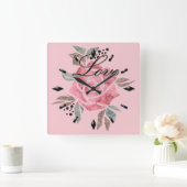 Akrylwand Uhr Romantisches Mosaik in rosa Farbe (Zuhause)