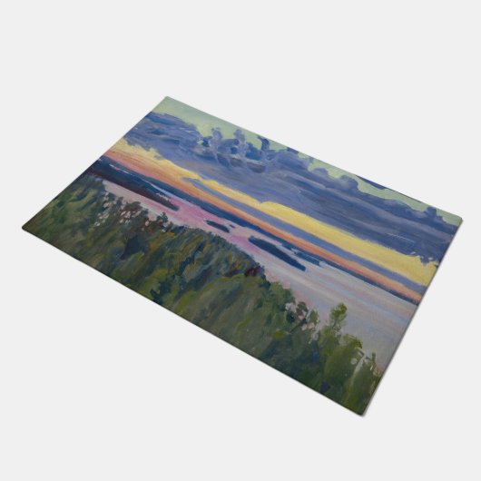 Akseli Gallen-Kallela - Blick auf einen See bei So Fußmatte (Schrägansicht)