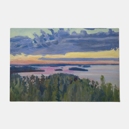 Akseli Gallen-Kallela - Blick auf einen See bei So Fußmatte (Vorderseite)