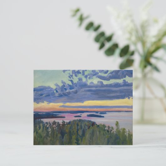 Akseli Gallen-Kallela - Blick auf einen See bei So Postkarte (Stehend Vorderseite)