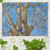 Akseli Gallen-Kallela - Crack Willow und Blue Bird Geschirrtuch (Gefaltet)