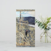 Akseli Gallen-Kallela - Großer Schwarzer Holzpecke Dankeskarte (Stehend Vorderseite)