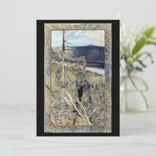 Akseli Gallen-Kallela - Großer Schwarzer Holzpecke Einladung (Stehend Vorderseite)