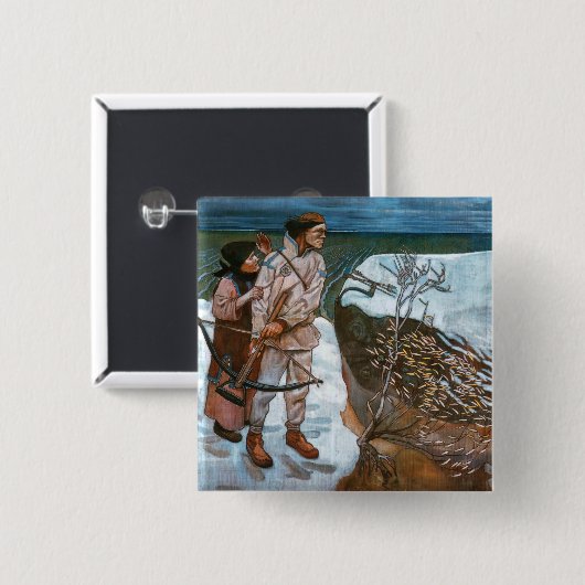 Akseli Gallen-Kallela - Joukahainen-Rache Button (Vorne & Hinten)