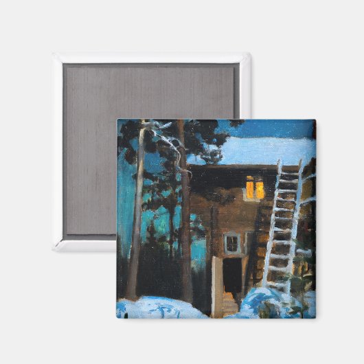 Akseli Gallen-Kallela - Kalela im Winter Magnet (Vorderseite/Rückseite)