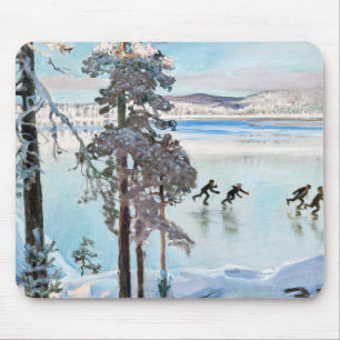 Akseli Gallen-Kallela - Schlittschuhläufer in der  Mousepad