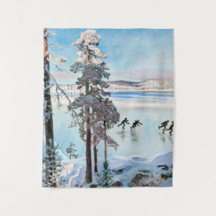 Akseli Gallen-Kallela - Skater in der Nähe von Kal Wandteppich