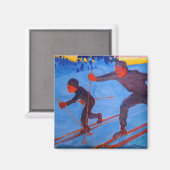 Akseli Gallen-Kallela - Skiers Magnet (Vorderseite/Rückseite)