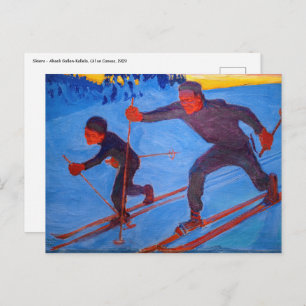 Akseli Gallen-Kallela - Skiers Postkarte