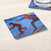 Akseli Gallen-Kallela - Skiers Rechteckiger Pappuntersetzer (angewinkelt)