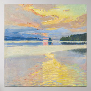 Akseli Gallen-Kallela - Sonnenuntergang über dem R Poster