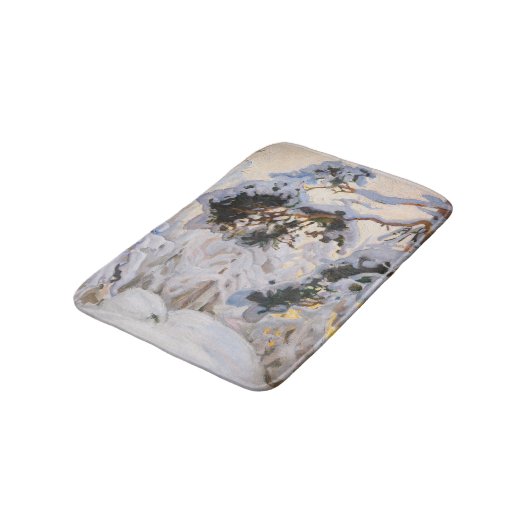 Akseli Gallen-Kallela - Wald im Winter Badematte (Schrägansicht)