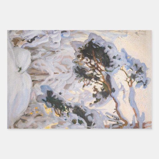 Akseli Gallen-Kallela - Wald im Winter Geschenkpapier Set (Vorderseite)