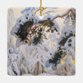 Akseli Gallen-Kallela - Wald im Winter Keramikornament (Rückseite)