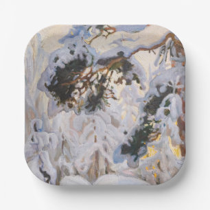 Akseli Gallen-Kallela - Wald im Winter Pappteller