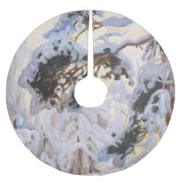 Akseli Gallen-Kallela - Wald im Winter Polyester Weihnachtsbaumdecke