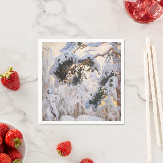 Akseli Gallen-Kallela - Wald im Winter Serviette (Beispiel)