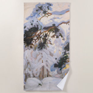 Akseli Gallen-Kallela - Wald im Winter Strandtuch