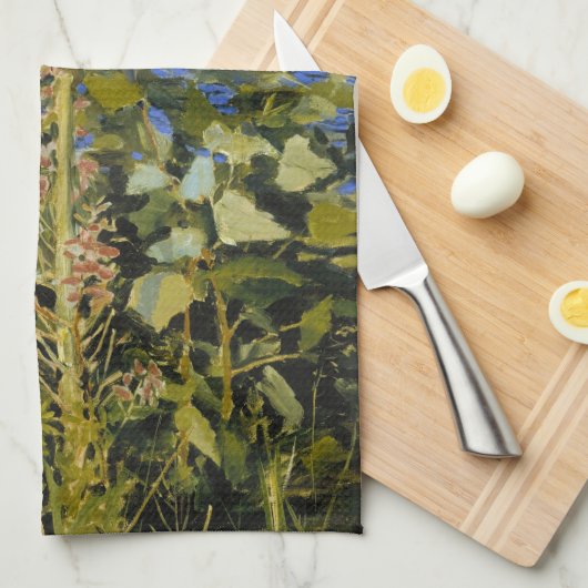 Akseli Gallen-Kallela - Wild Angelica Geschirrtuch (Viertel Falte)