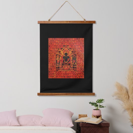 Akshobya Wisdom Buddha Wandteppich Mit Holzrahmen (Schlafzimmer)