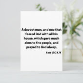 Akt 10:2 KJV Bible Scripture Grußkarte Karte (Stehend Vorderseite)