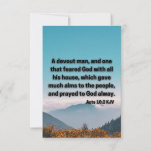 Akt 10:2 KJV Bible Scripture Pic Grußkarte Karte