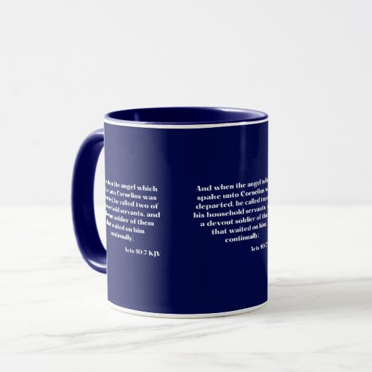 Akt 10:7 KJV Bibelschrift Zwei-Tone-Tasse Tasse (Vorderseite Links)