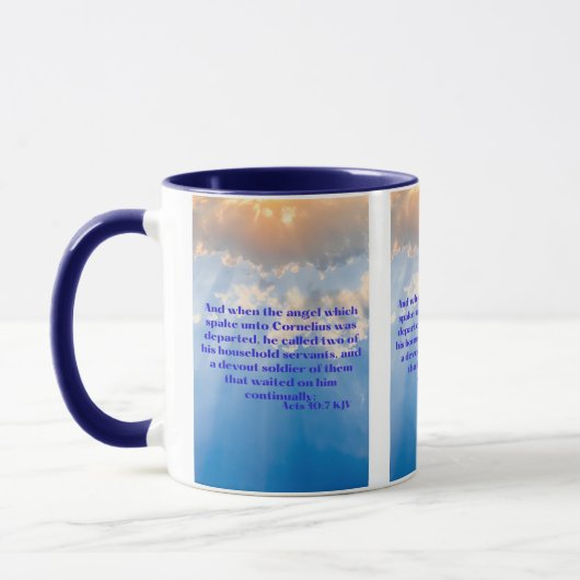 Akt 10:7 KJV Bible Scripture Pic Zwei-Tone-Tasse Tasse (Links)