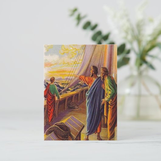 Akt 13:4-5 Segeln nach Zypern Postkarte (Stehend Vorderseite)