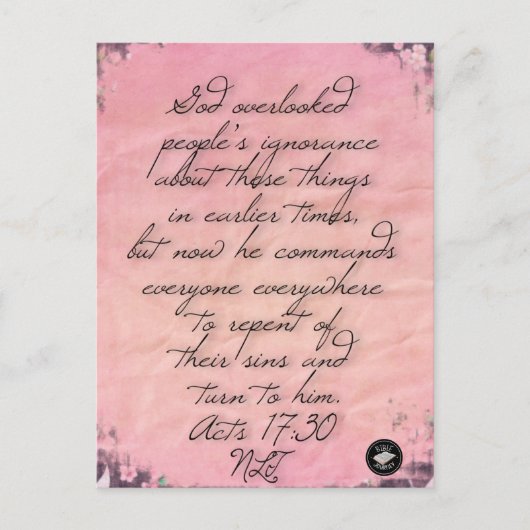 Akt 17:30 Bible Verse Memory Card-Postkarte Postkarte (Vorderseite)